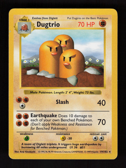 Dugtrio 19/102 - Shadowless - Base Set