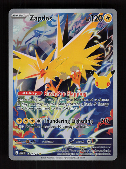 Zapdos 133/128 - Illustration Rare - 30th Celebration