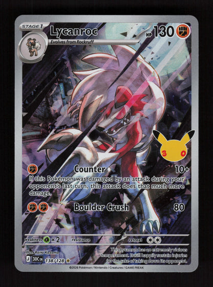 Lycanroc 138/128 - Illustration Rare - 30th Celebration