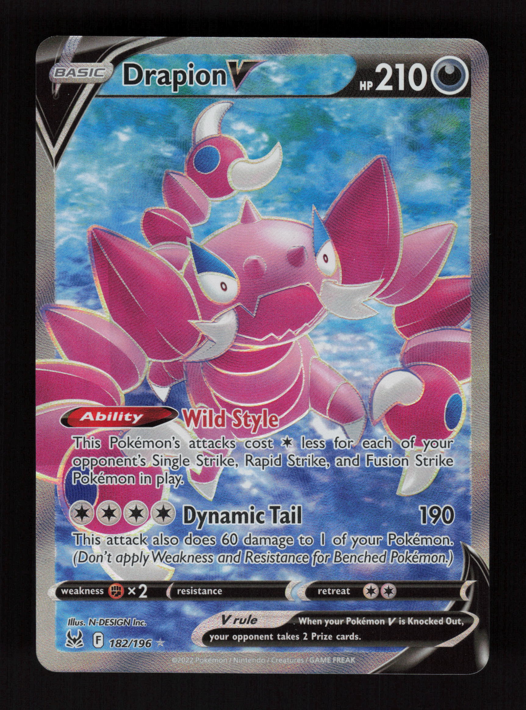 Drapion V 182/196 - Ultra Rare - SWSH11: Lost Origin 