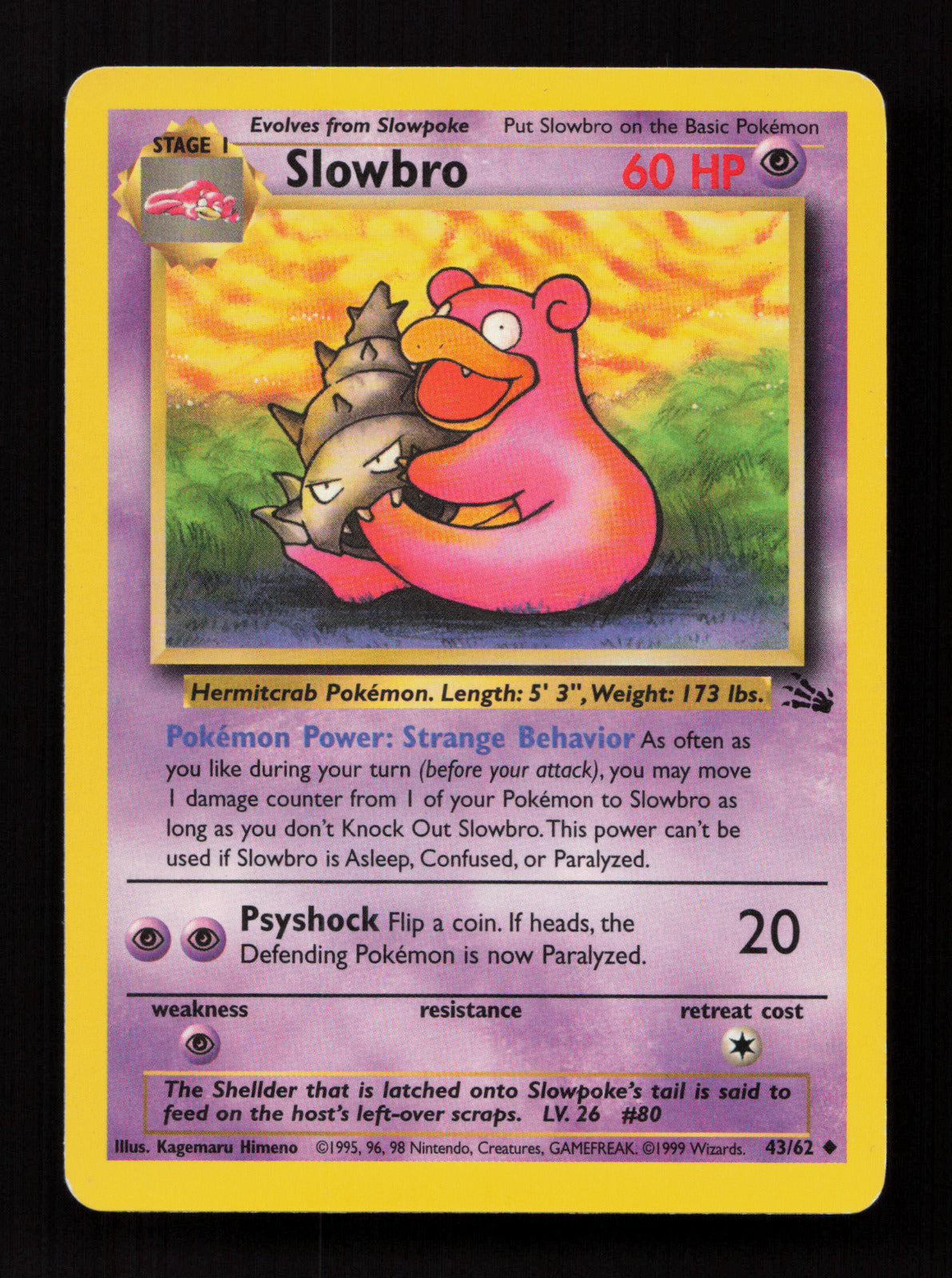 Slowbro 43/62 - Uncommon - Fossil