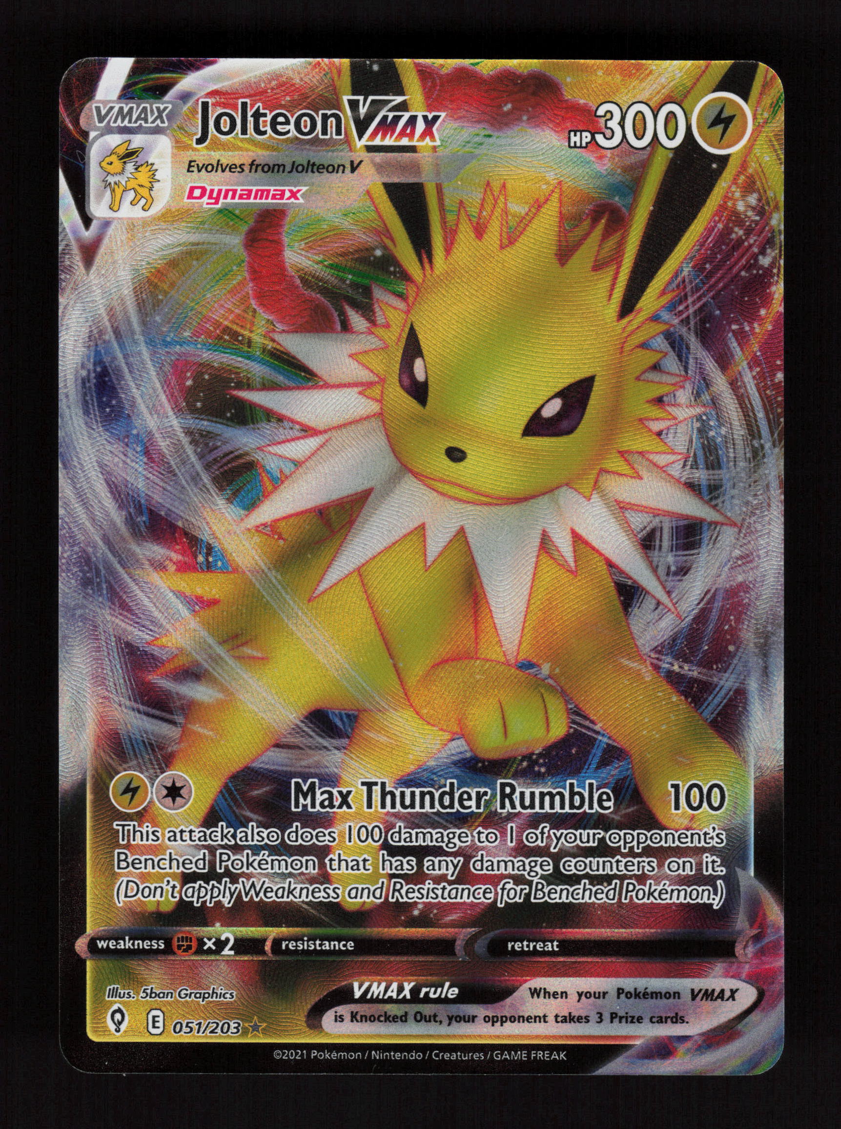 Jolteon VMAX Ultra Rare SWSH07: Evolving Skies 051/203 NM