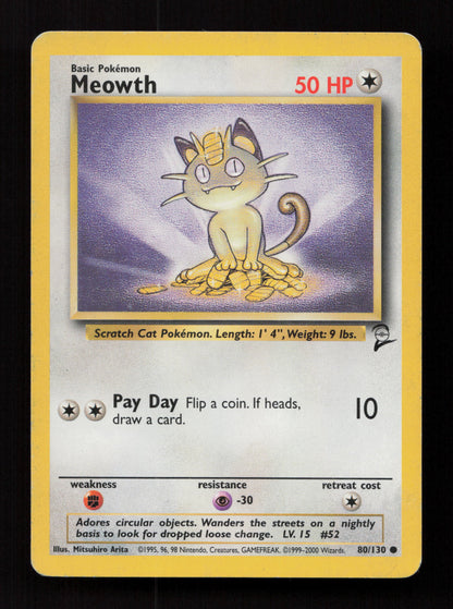 Meowth 080/130 - Common - Base Set 2