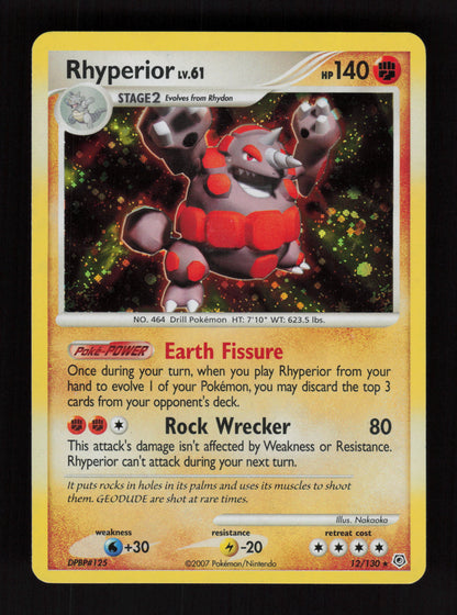 Rhyperior 12/130 - Holo Rare - Diamond and Pearl