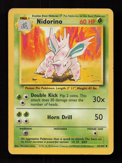Nidorino 037/102 - Uncommon - Base Set