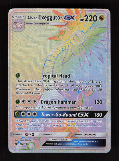 Alolan Exeggutor GX 118/111 - Secret Rare -  Crimson Invasion 