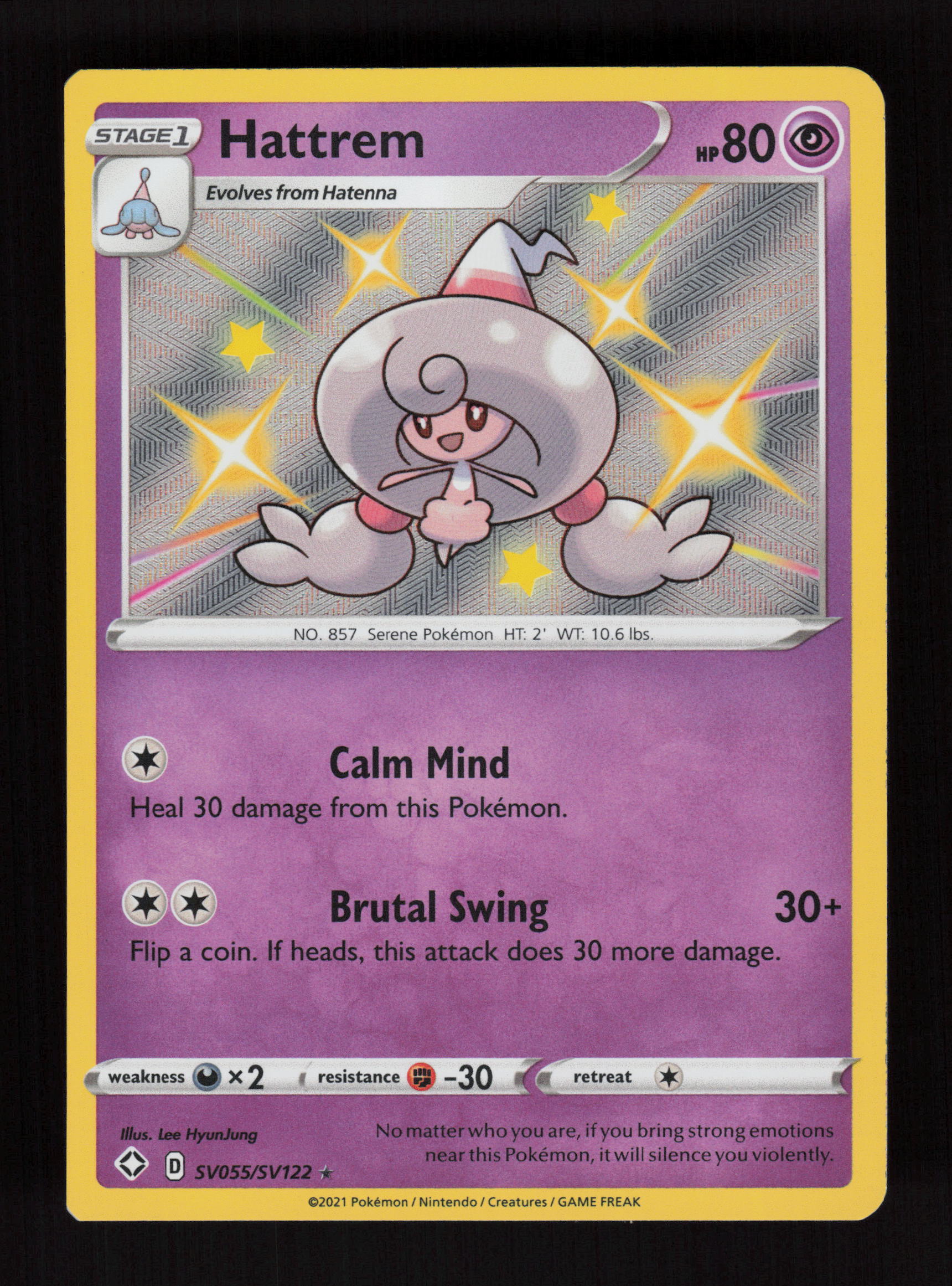 Hattrem SV055/SV122 - Shiny Holo Rare - Shining Fates: Shiny Vault