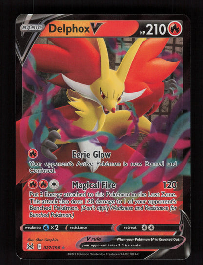 Delphox V 027/196 - Ultra Rare - Lost Origin