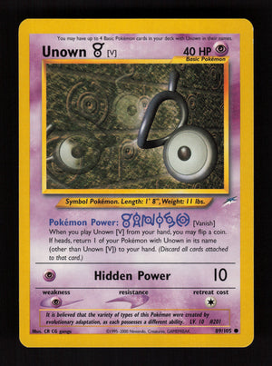 Unown [V] 089/105 - Common - Neo Destiny