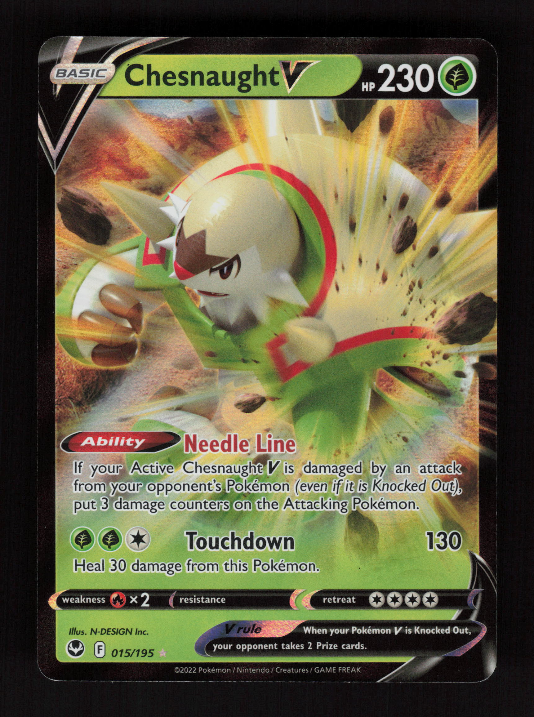 Chesnaught V 015/195 - Ultra Rare - SWSH12: Silver Tempest