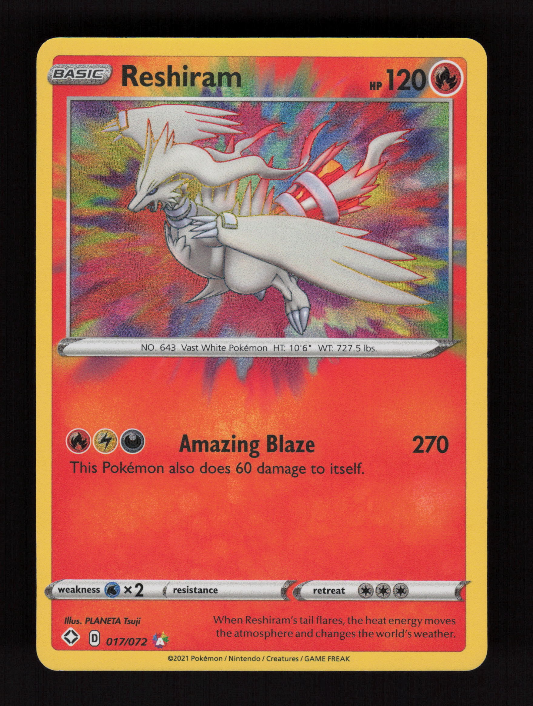 Reshiram 017/072 - Amazing Rare - Shining Fates 