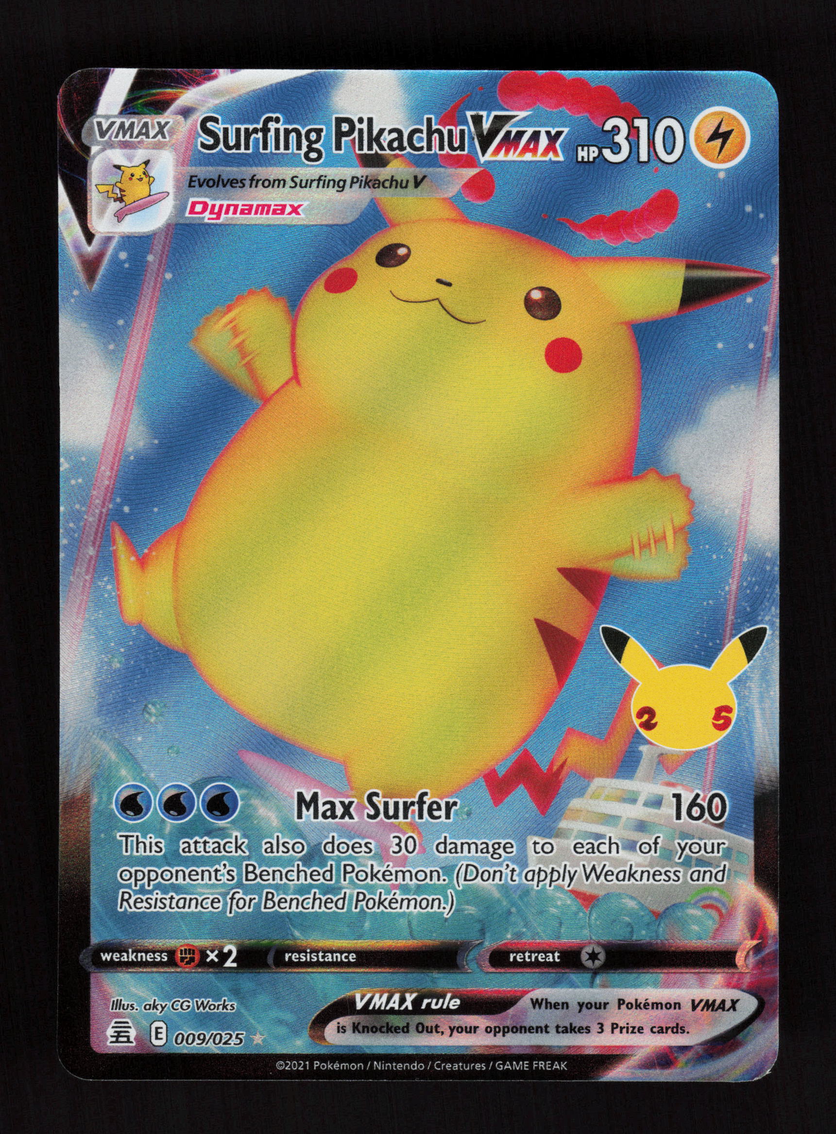 Surfing Pikachu VMAX 009/025 - Ultra Rare - Celebrations