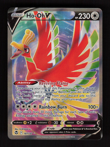 Ho-Oh V (Full Art) Ultra Rare SWSH12: Silver Tempest 187/195 NM