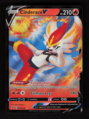 Cinderace V 035/192 - Ultra Rare - SWSH02: Rebel Clash