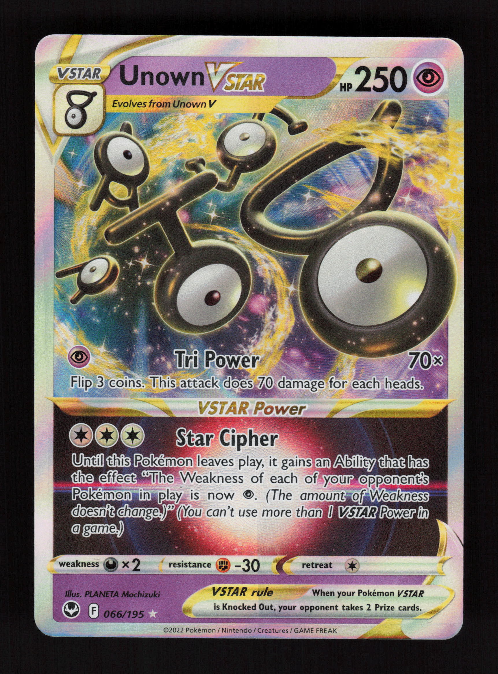 Unown VSTAR 066/195 - Ultra Rare - SWSH12: Silver Tempest 