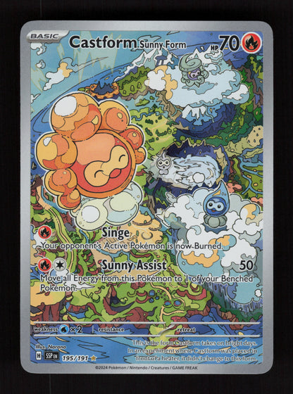Castform Sunny Form 195/191  Illustration Rare - Surging Sparks 