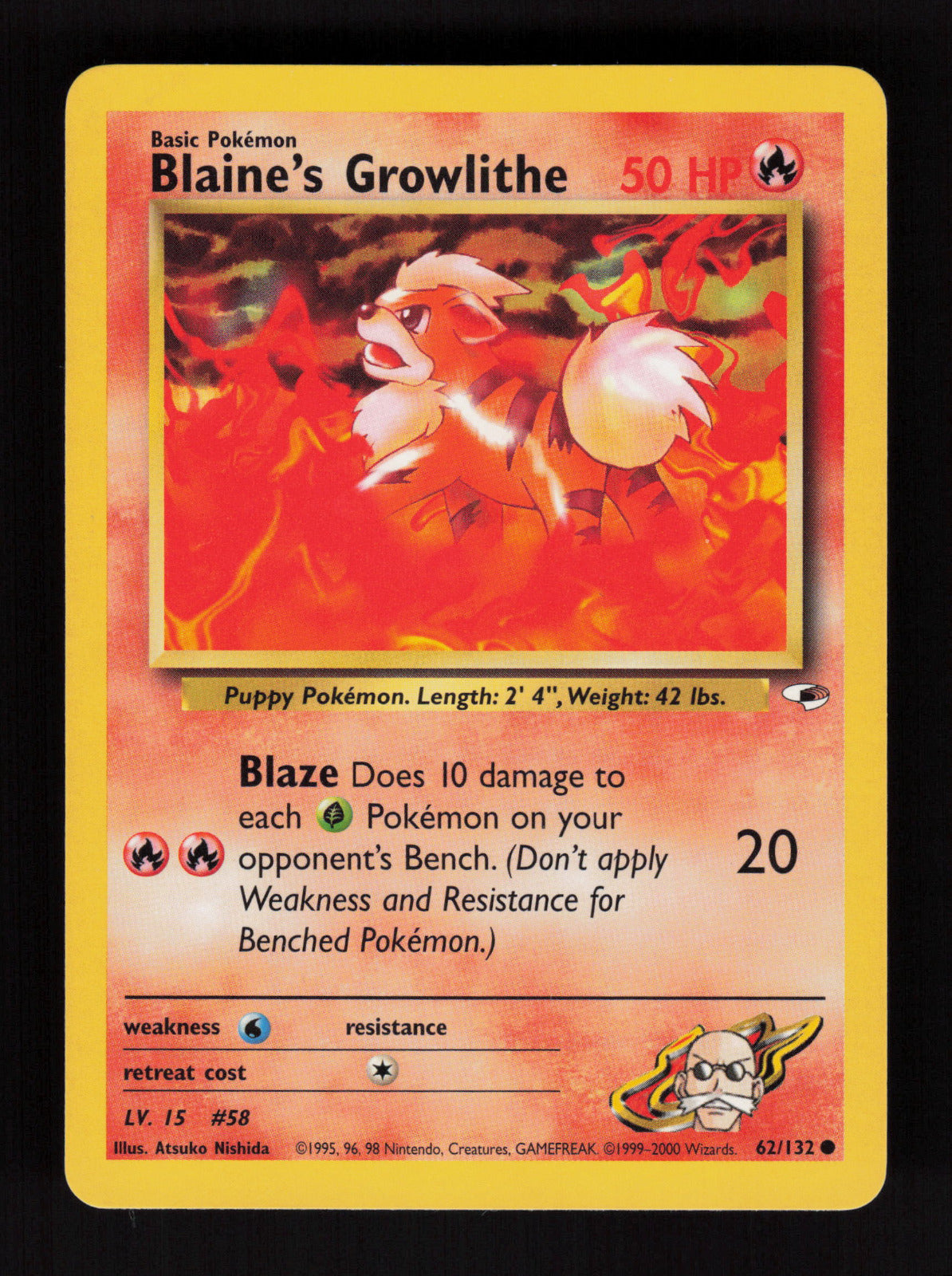 Blaine's Growlithe (62) 062/132 - Common - Gym Heroes