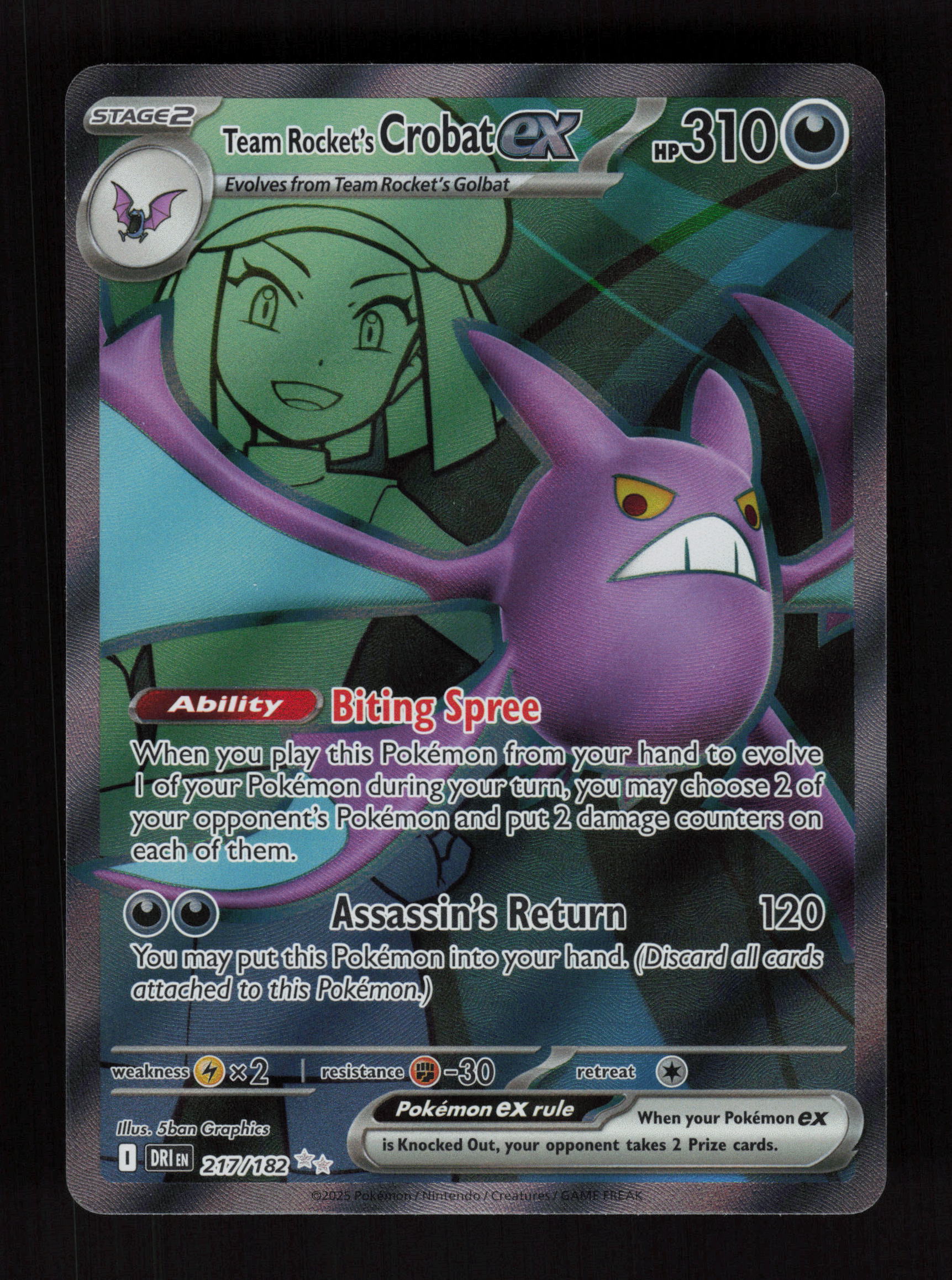 Team Rocket's Crobat ex 217/182 - Ultra Rare - SV10: Destined Rivals 