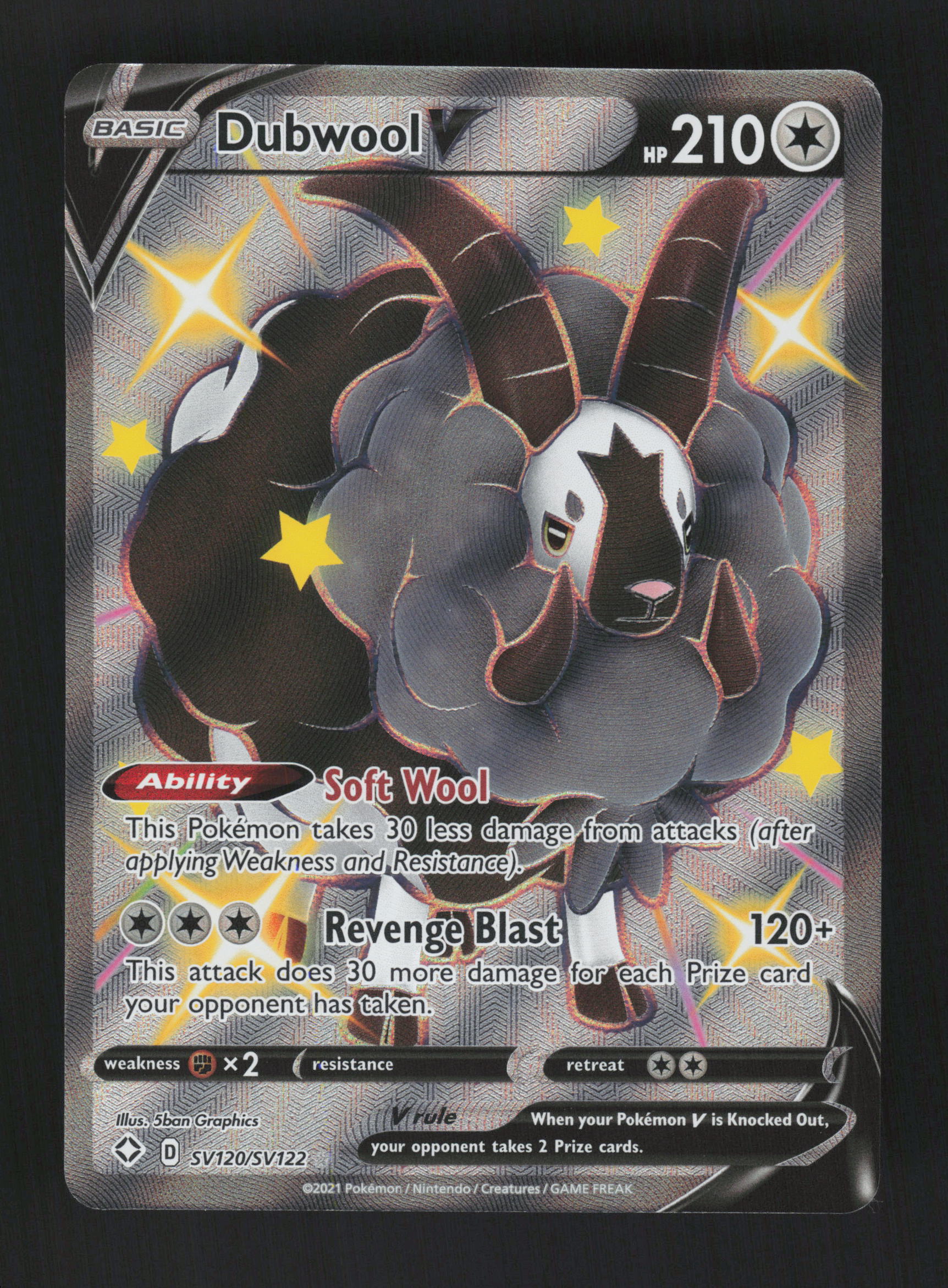 Dubwool V SV120/SV122 - Shiny Holo Rare - Shining Fates: Shiny Vault