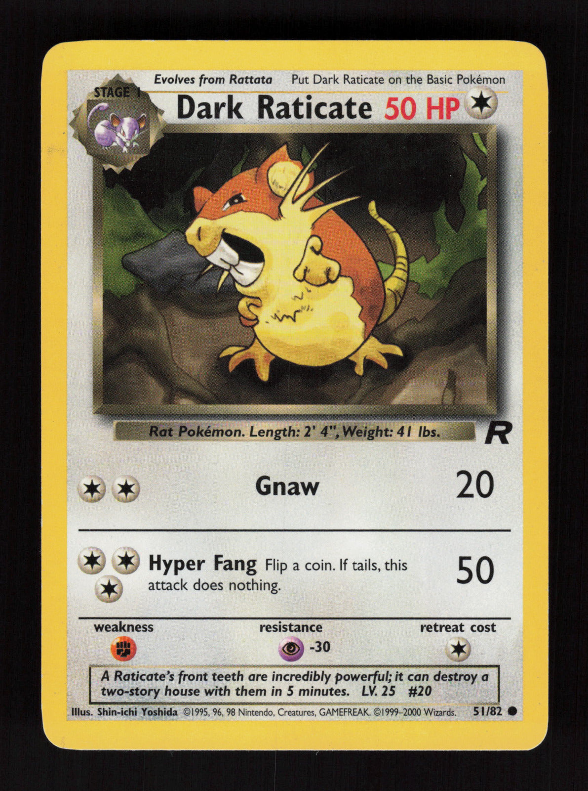 Dark Raticate 51/82 - Common - Team Rocket