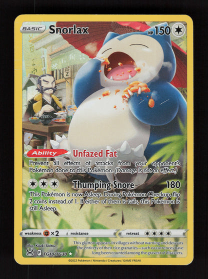 Snorlax TG10/TG30 - Ultra Rare - Lost Origin Trainer Gallery 