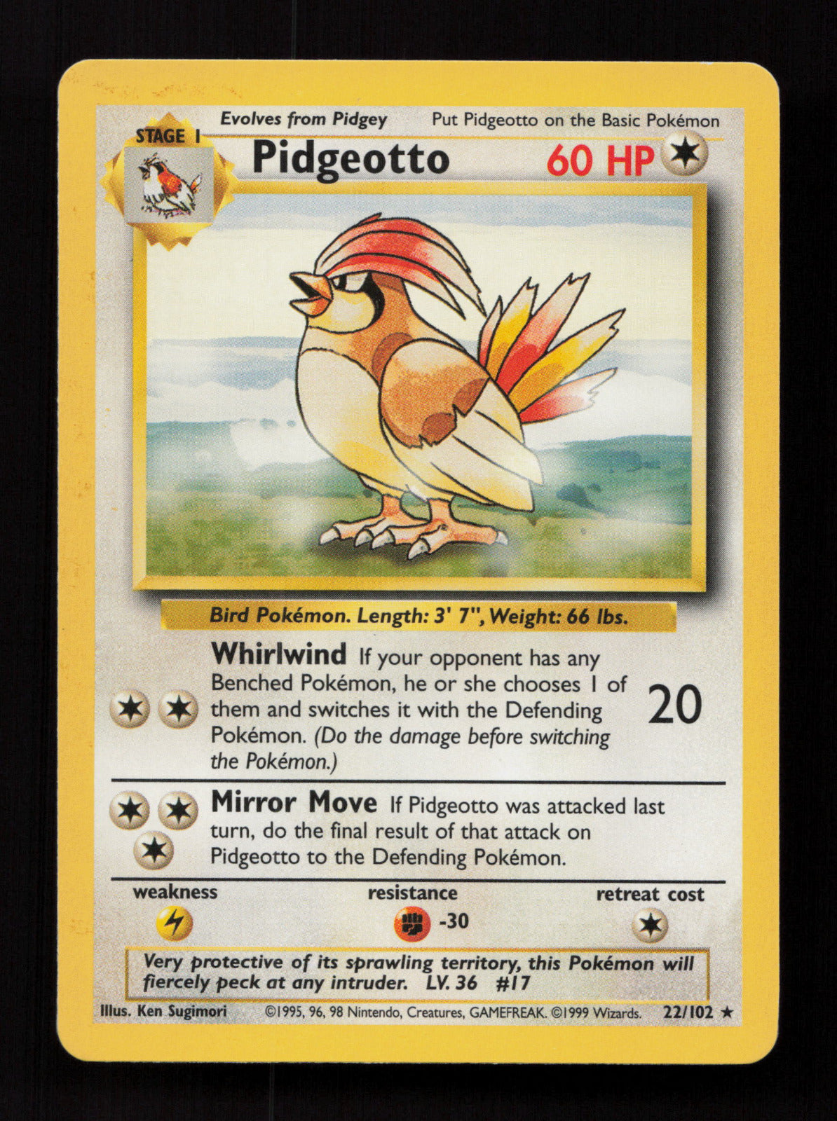 Pidgeotto 022/102 - Rare - Base Set