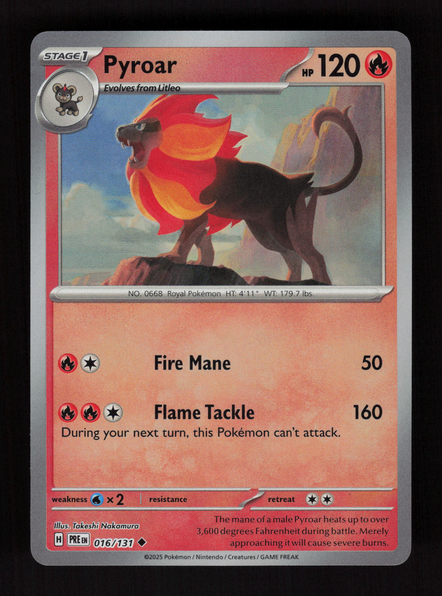 Pyroar (Master Ball Pattern) 016/131 - Uncommon - Prismatic Evolutions
