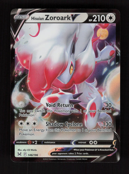 Hisuian Zoroark V 146/196 - Ultra Rare - SWSH11: Lost Origin