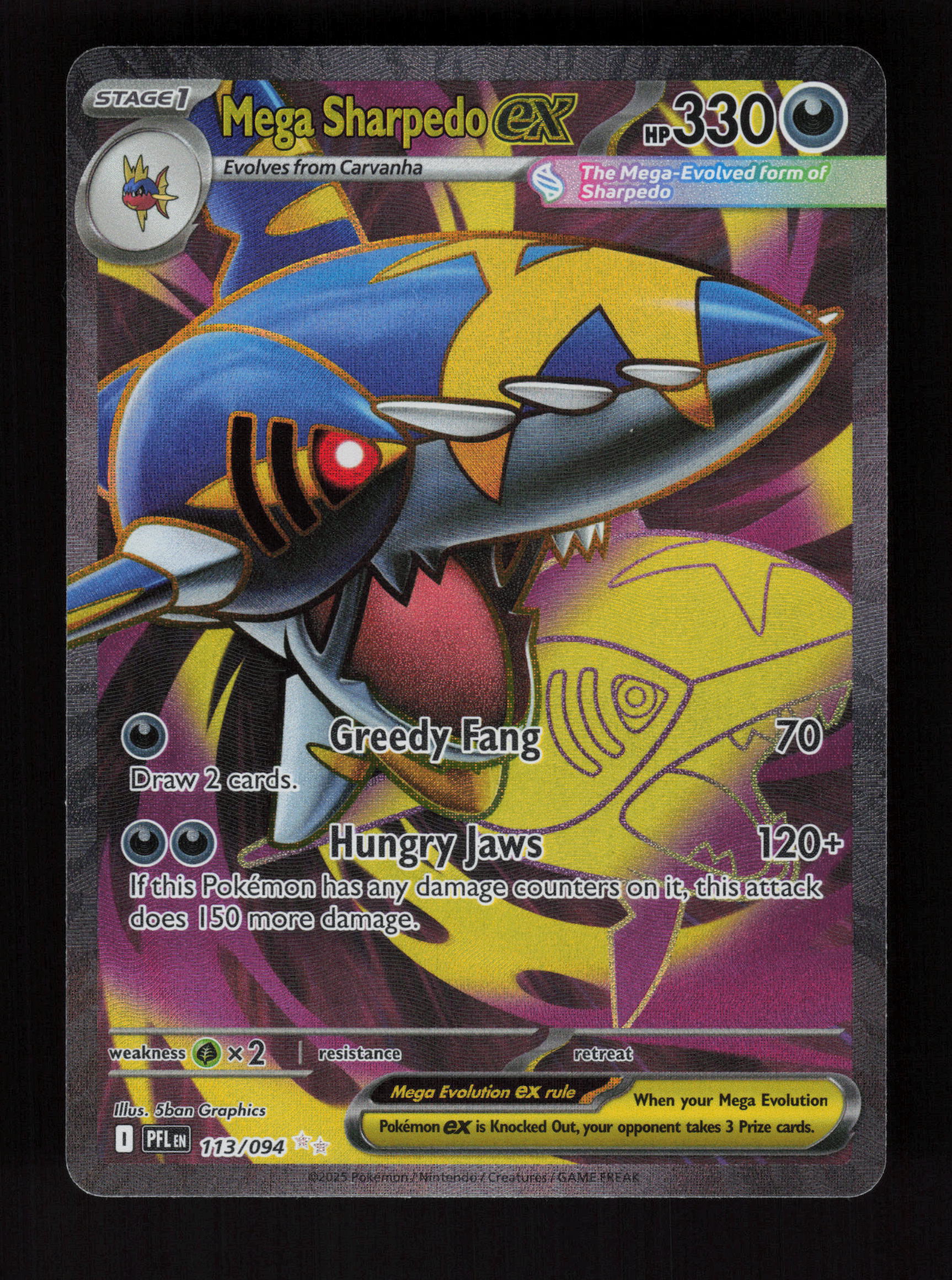 Mega Sharpedo ex 113/094 - Ultra Rare - Phantasmal Flames