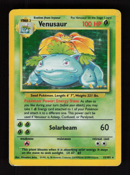 Venusaur 015/102 - Holo Rare - Base Set