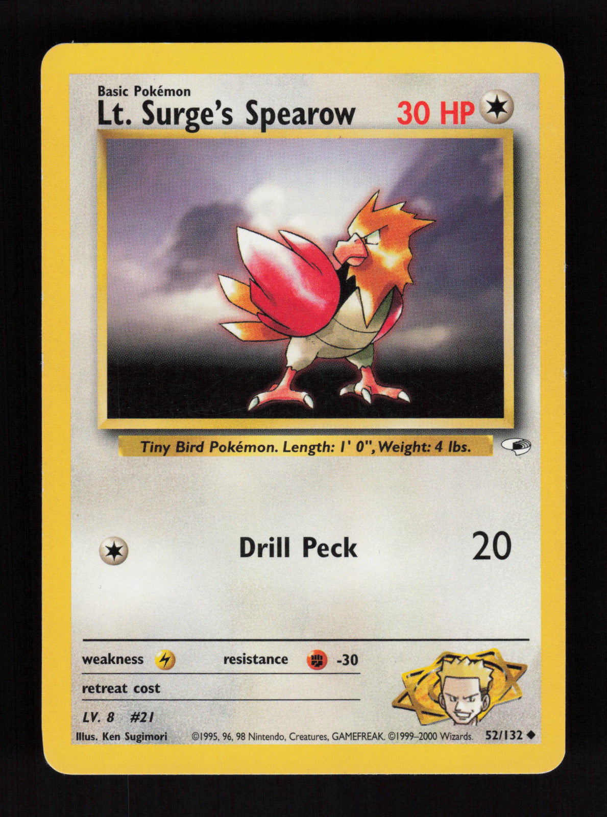 Lt. Surge's Spearow (52) 052/132 - Uncommon - Gym Heroes