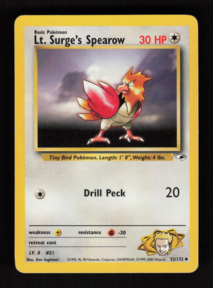 Lt. Surge's Spearow (52) 052/132 - Uncommon - Gym Heroes