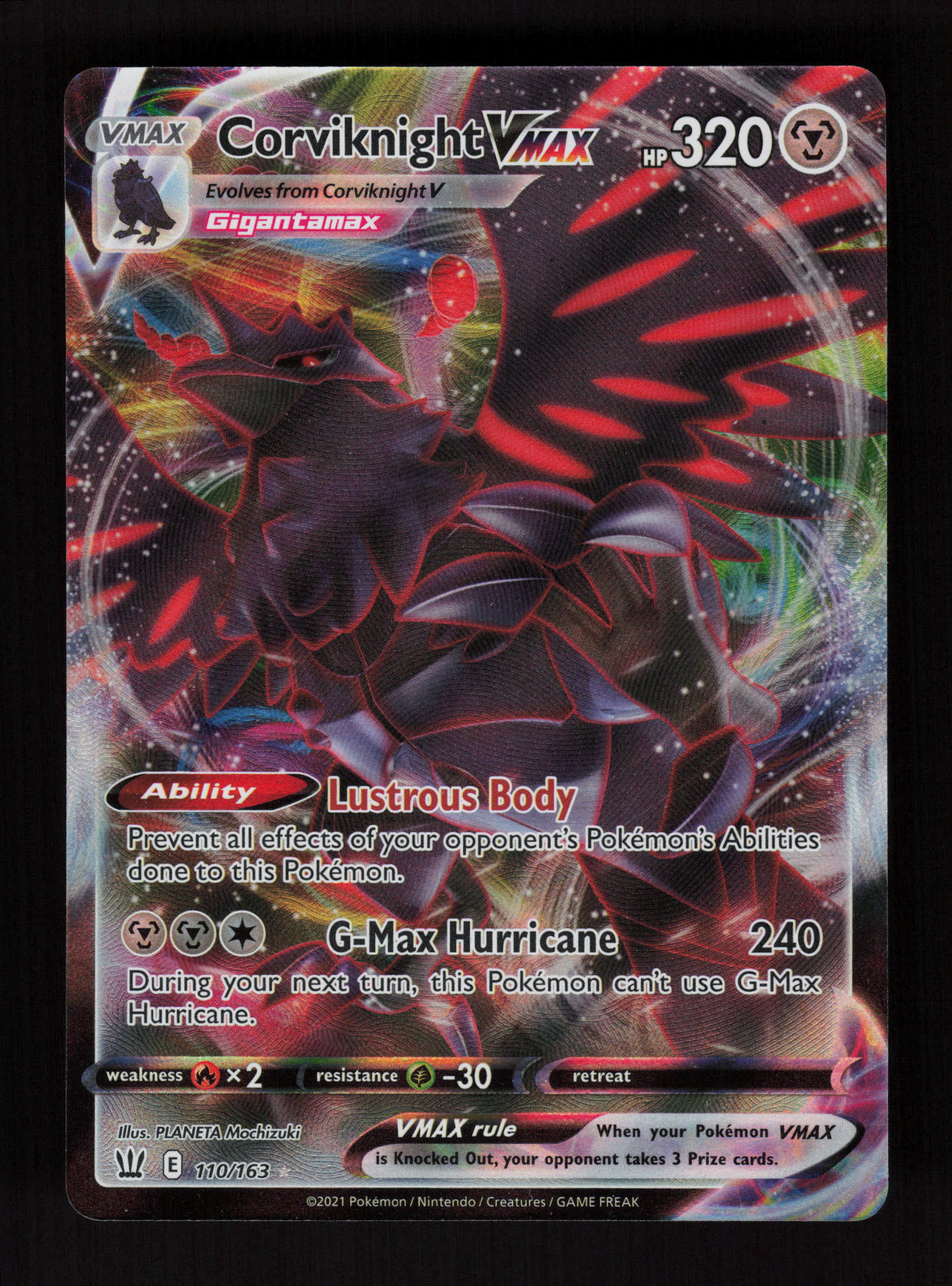 Corviknight VMAX 110/163 - Ultra Rare - SWSH05: Battle Styles