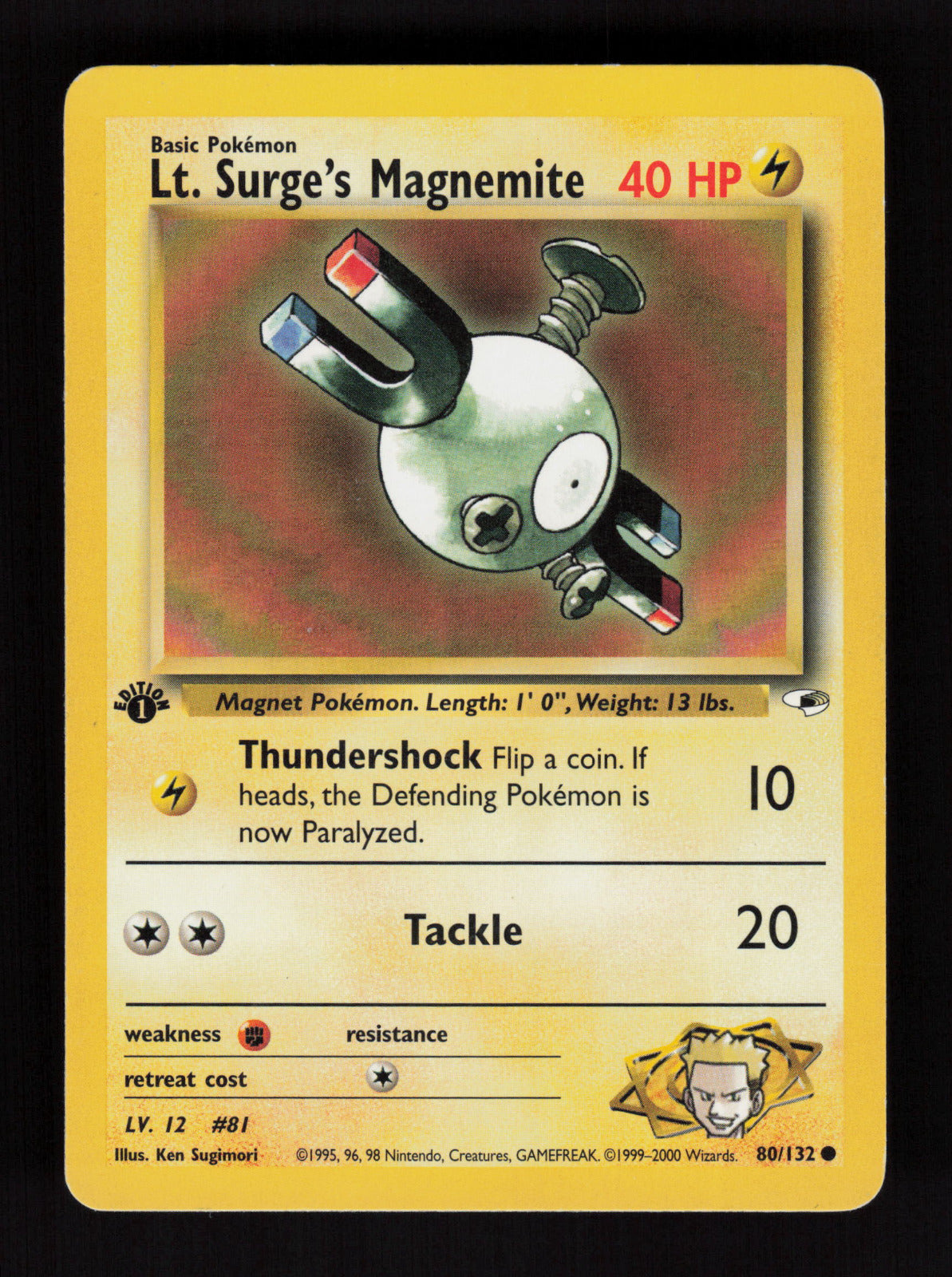 Lt. Surge's Magnemite (80) 080/132 - Common - Gym Heroes