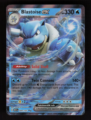 Blastoise ex - Double Rare SV: Scarlet & Violet 151 009/165 NM