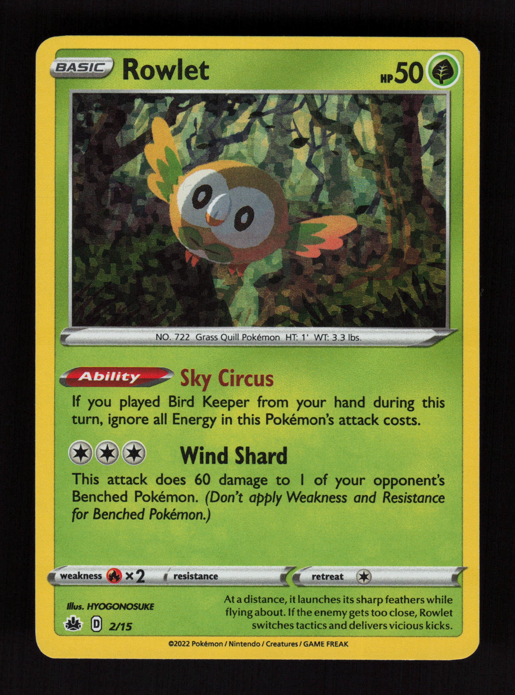 Rowlet - 2/15 002/015 - Promo - McDonald's Promos 2022 