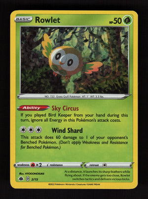 Rowlet - 2/15 002/015 - Promo - McDonald's Promos 2022 