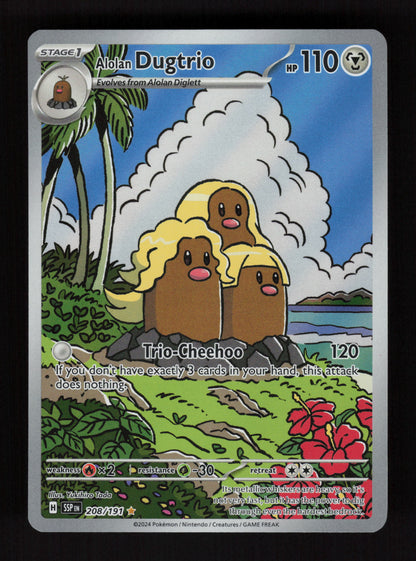 Alolan Dugtrio - 208/191 - Illustration Rare - SV08: Surging Sparks