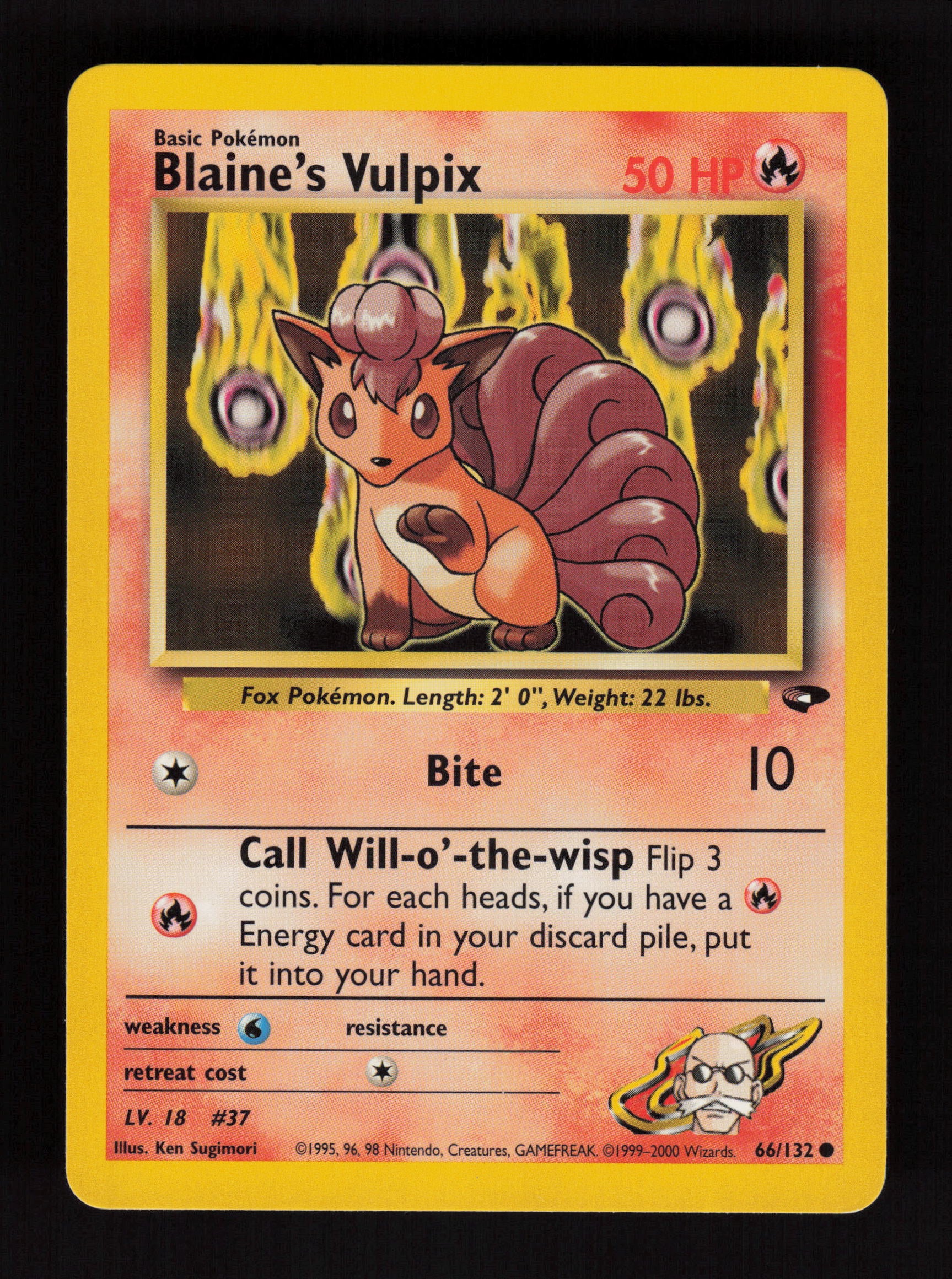 Blaine's Vulpix Common Gym Challenge 066/132 NM