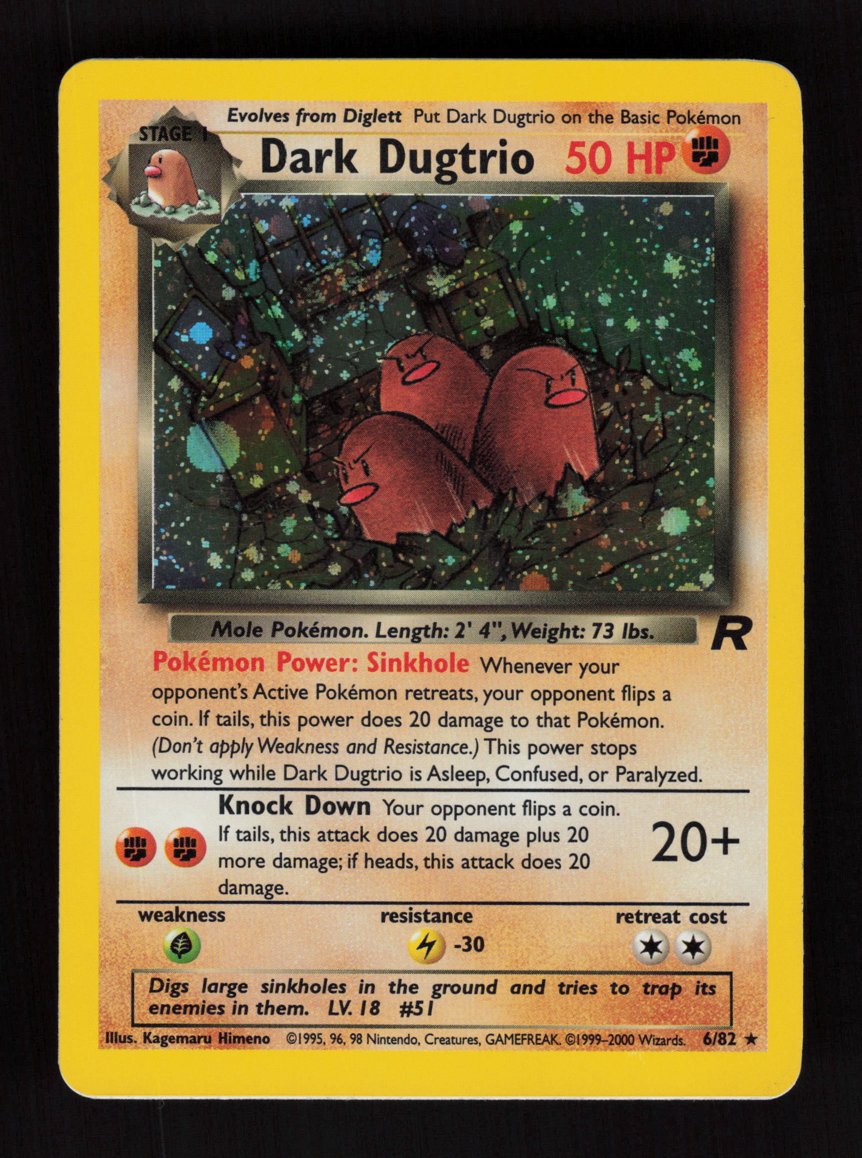 Dark Dugtrio 06/82 - Holo Rare - Team Rocket