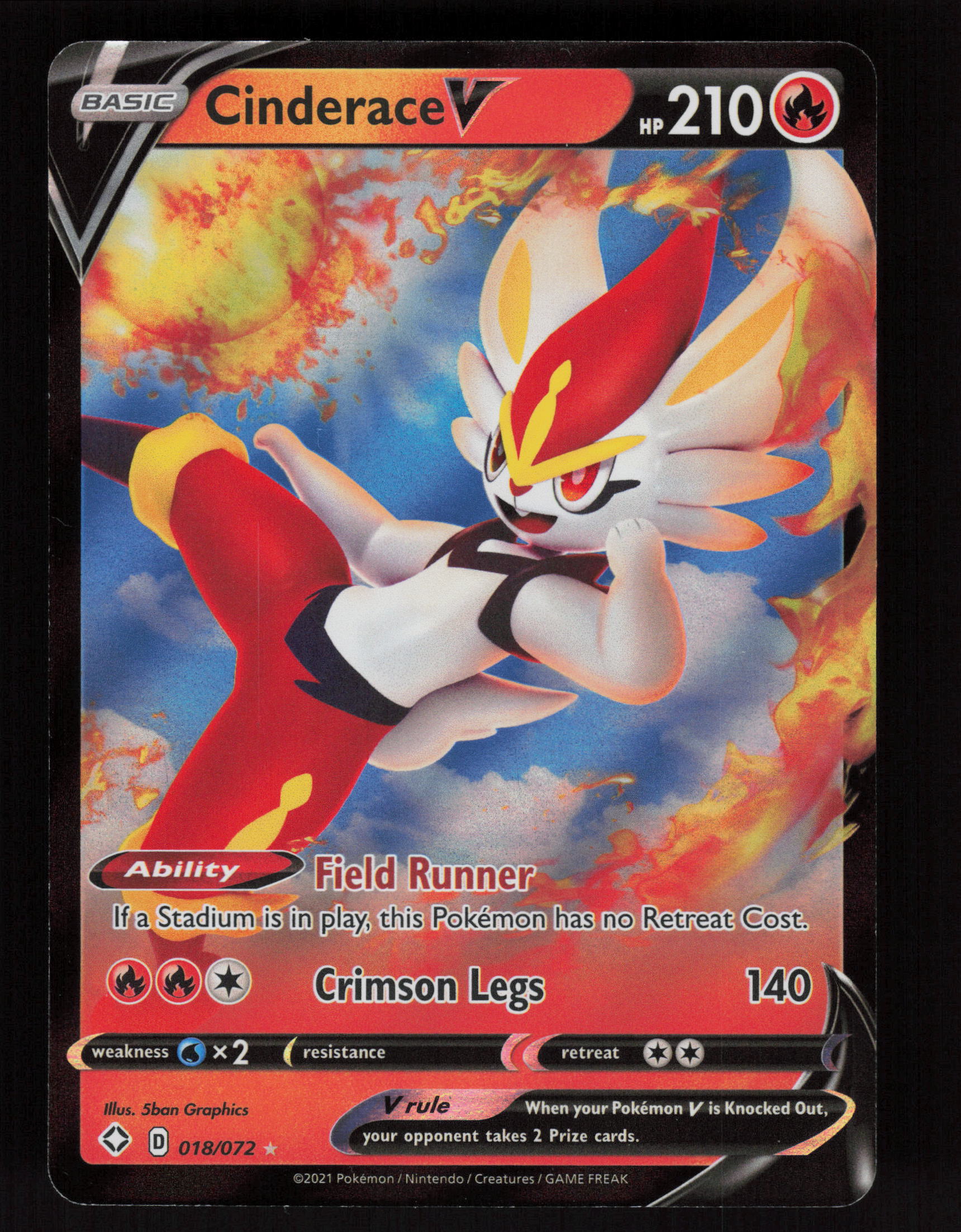 Cinderace V 018/072 - Ultra Rare - Shining Fates