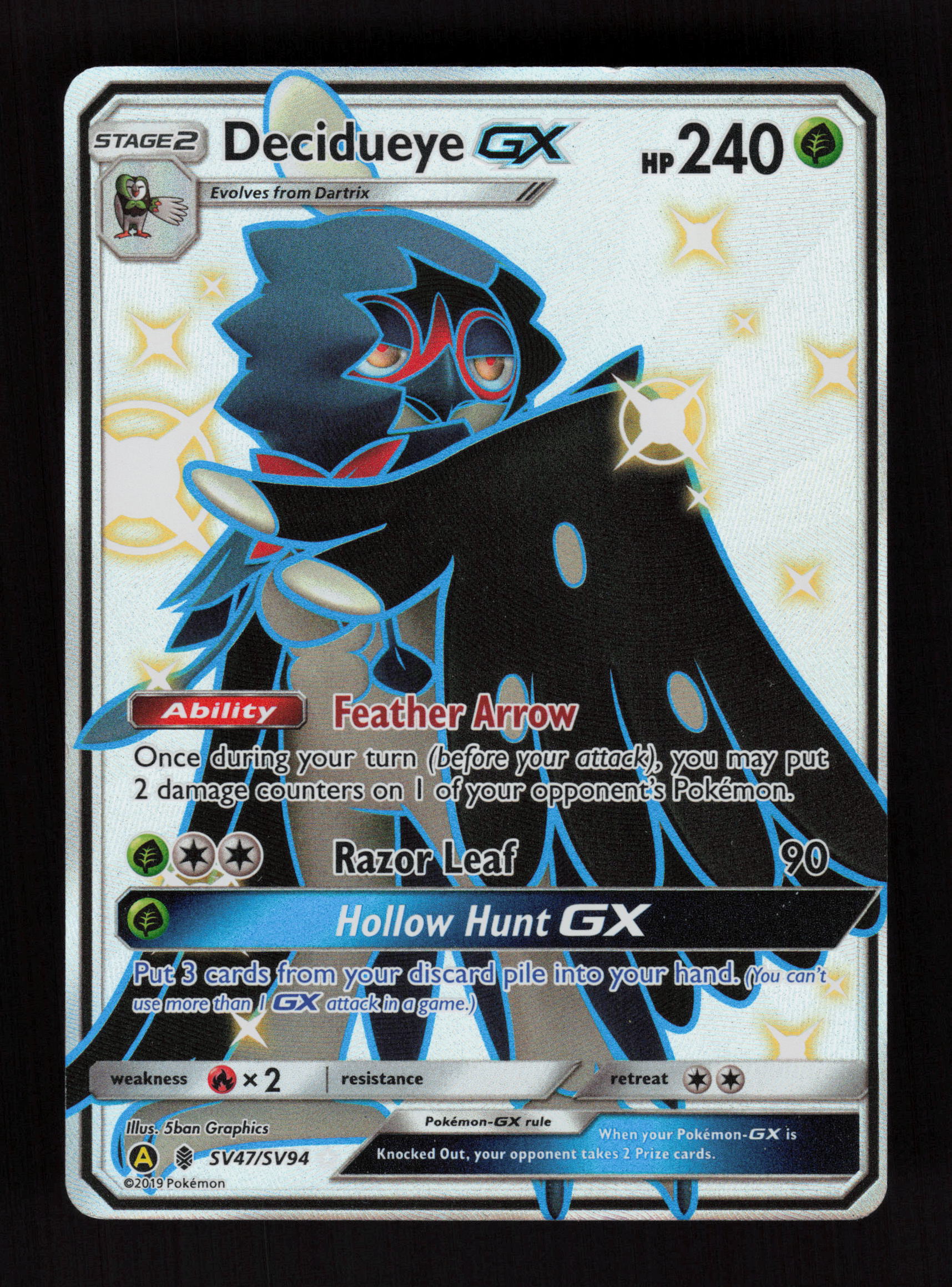 Decidueye GX SV47/SV94 - Shiny Holo Rare - Hidden Fates: Shiny Vault