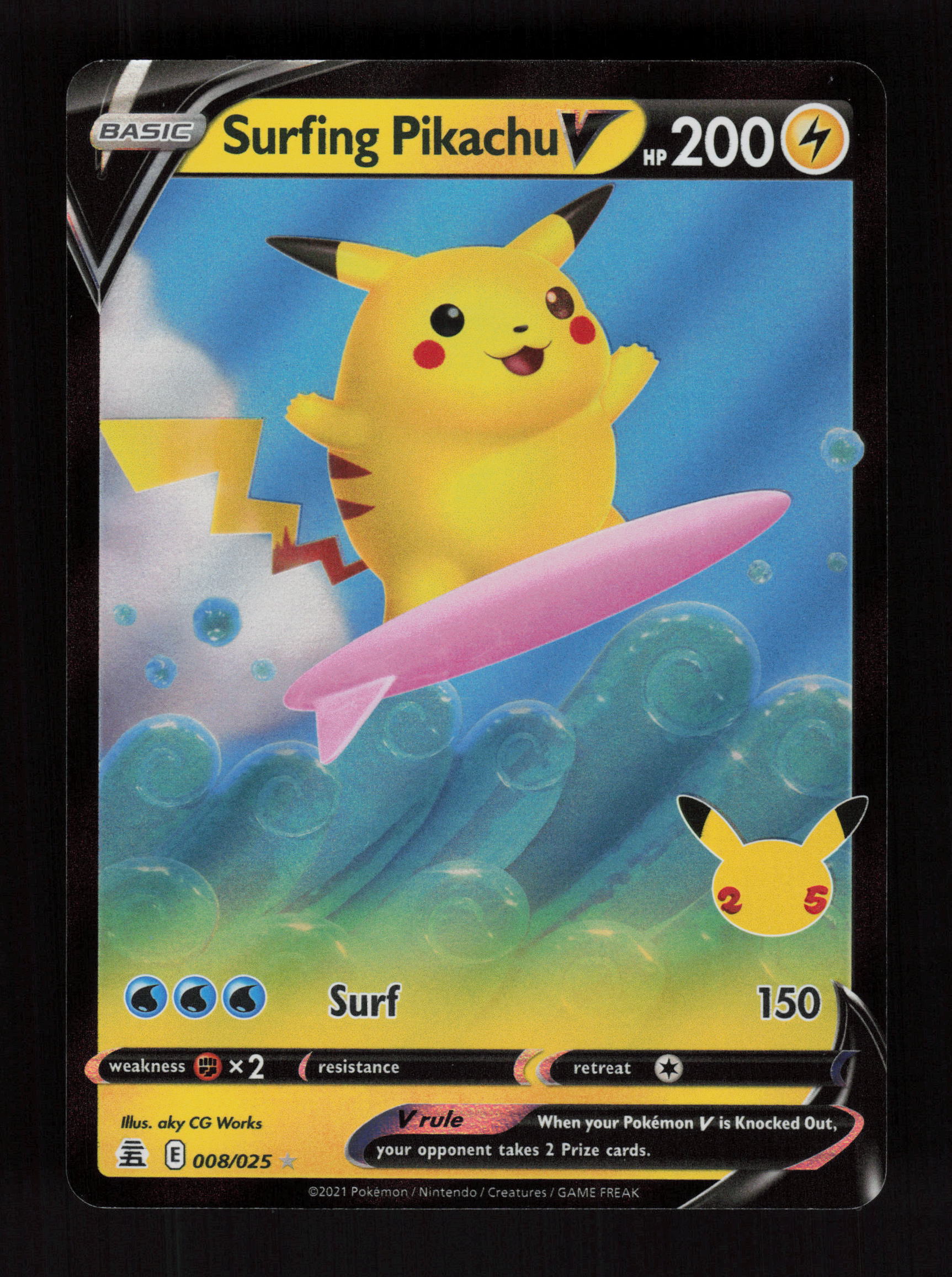 Surfing Pikachu V 008/025 - Ultra Rare - Celebrations