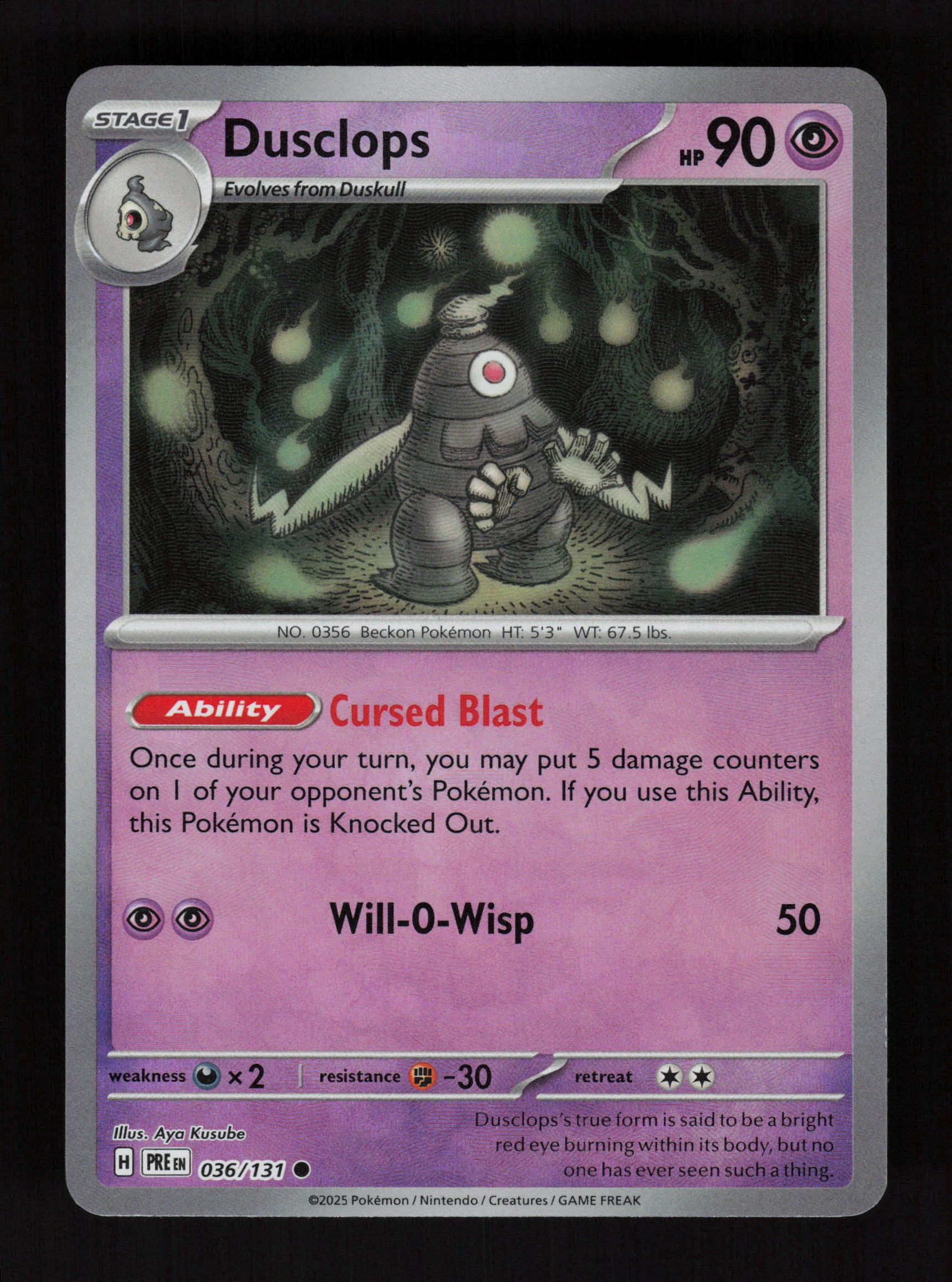Dusclops (Master Ball Pattern) 036/131 - Common - Prismatic Evolutions