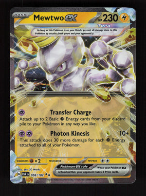 Mewtwo ex 058/182 - Double Rare -Paradox Rift