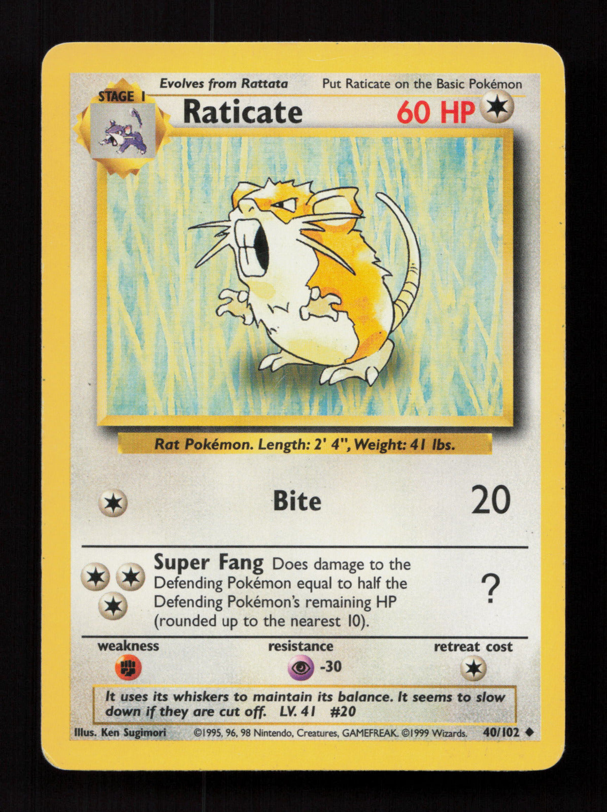Raticate 040/102 - Uncommon - Base Set