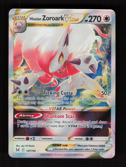 Hisuian Zoroark VSTAR 147/196 - Ultra Rare - Lost Origin