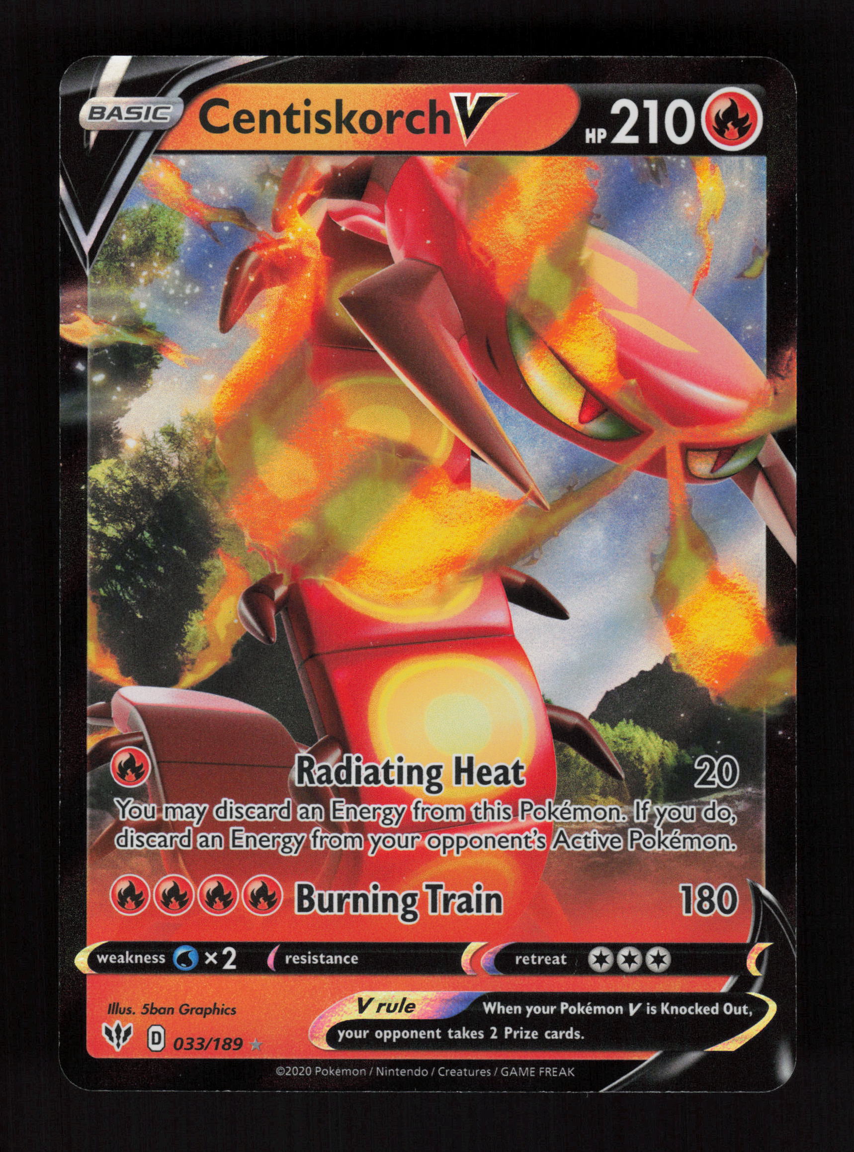 Centiskorch V 033/189 - Ultra Rare - SWSH03: Darkness Ablaze