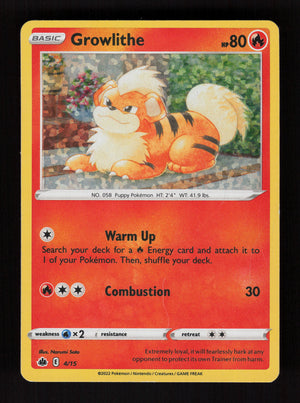 Growlithe - 4/15 004/015 - Promo - McDonald's Promos 2022 