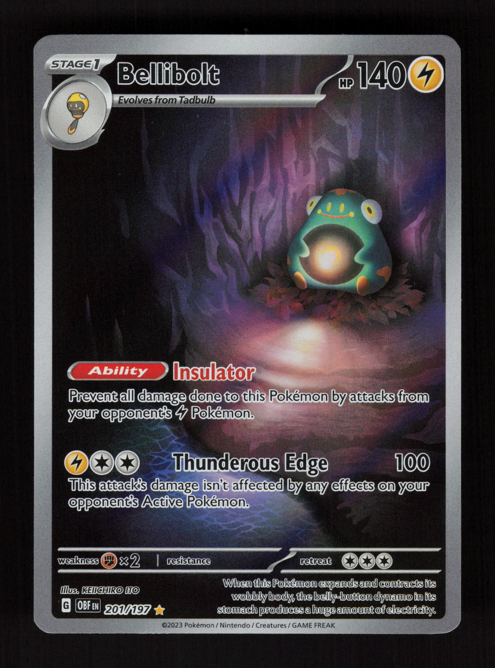 Bellibolt 201/197 - Illustration Rare - SV03: Obsidian Flames 